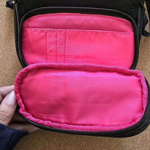 Mini Crossbody Bag, Black & Fuchsia (B1) - Picture 12 of 13